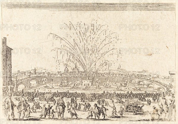 Fireworks on the Arno, Florence, c. 1622.