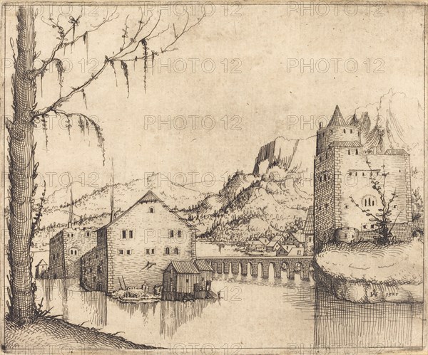 River Landscape with Two Buildings, 1545.