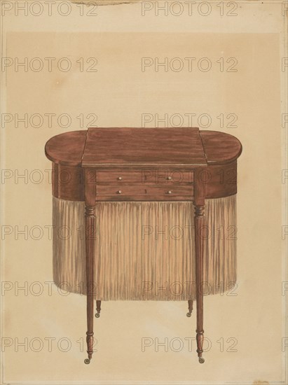 Sheraton Mahogany Sewing Table, 1935/1942.
