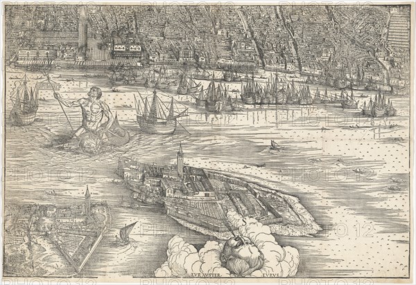 View of Venice [lower center block], 1500.