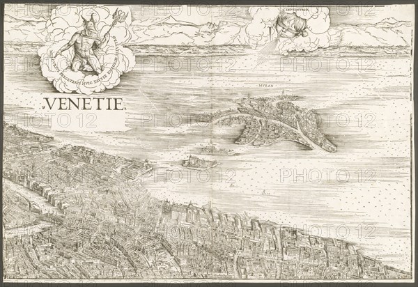 View of Venice [upper center block], 1500.