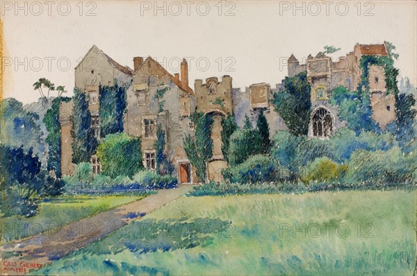 Compton Castle, Devonshire, England, 1928.