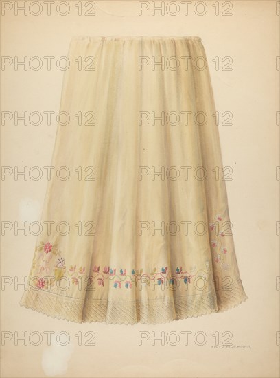 Zoar Embroidered Flannel Petticoat, c. 1938.