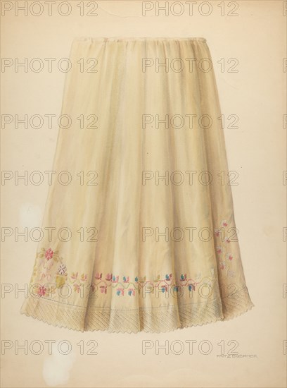 Zoar Embroidered Flannel Petticoat, c. 1938.