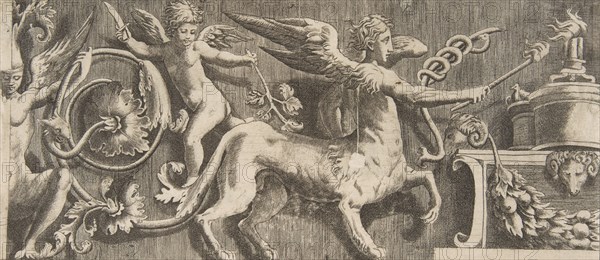 Ornament frieze with winged Centaur, 1531-76.