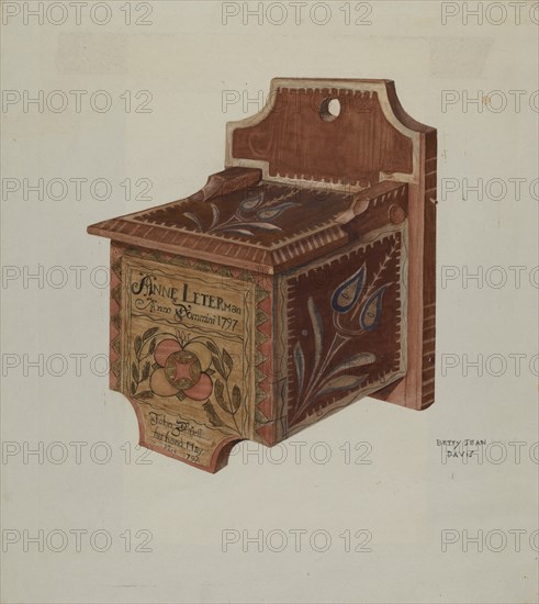 Pennsylvania German Hanging Salt Box, c. 1939.