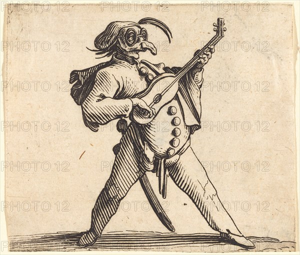 The Masked Comedian Playing a Guitar, c. 1622.