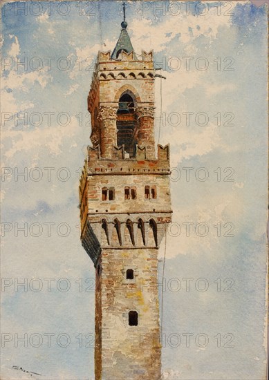 Tower of Palazzo Vecchio, Florence, Italy, 1880.