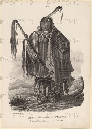 Ein Monitari Indianer, 1839. [Moenitarre Indian].