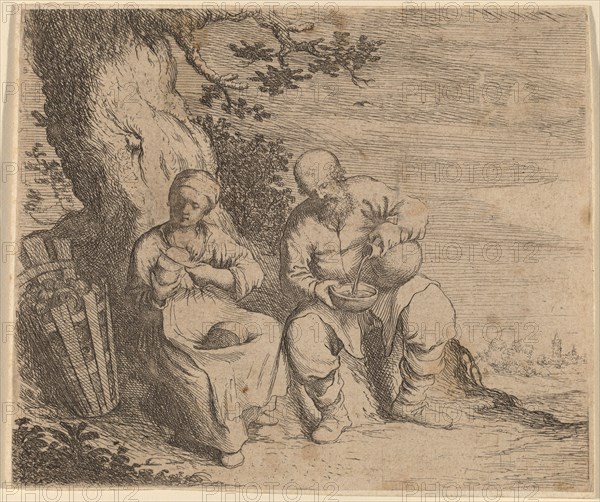 Peasant Couple Sitting under a Tree, c. 1630/1660.