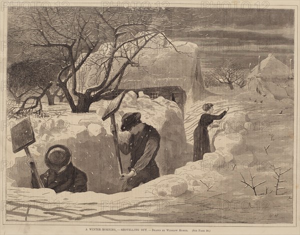 A Winter-Morning, - Shovelling Out, published 1871.