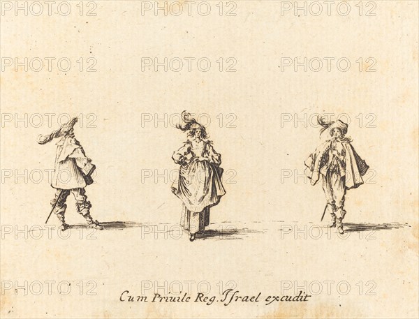 Lady with Plumes, and Two Gentlemen, probably 1634.
