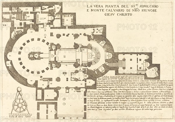 Plan of the Holy Sepulchre and Mount Calvary, 1619.