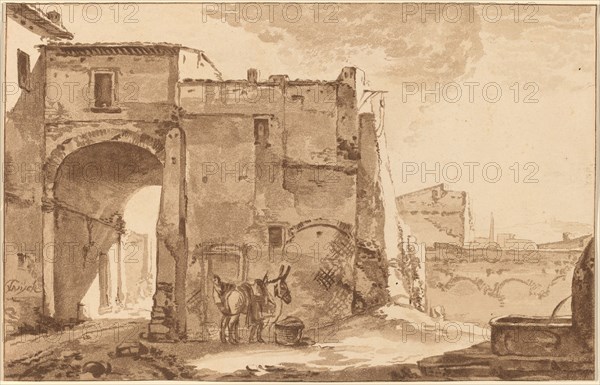 Gateway with Traveler and Mule, 1781, published 1782.