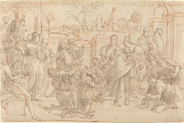 Joseph and His Brother in Egypt [verso], 17th century.