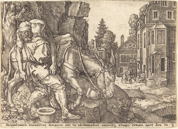 The Good Samaritan Placing the Traveler on a Mule, 1554.