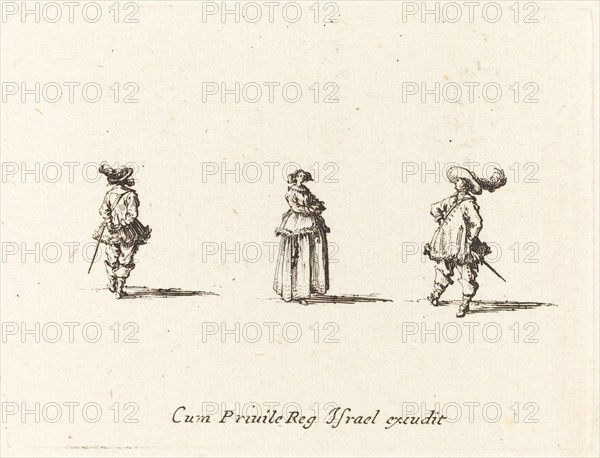 Lady with Arms Folded, and Two Gentlemen, probably 1634.