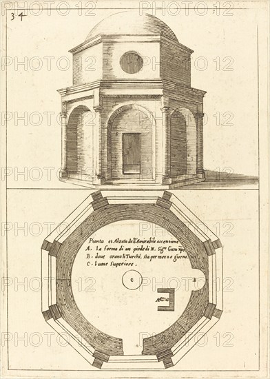 Plan and Elevation of the Church of the Ascension, 1619.