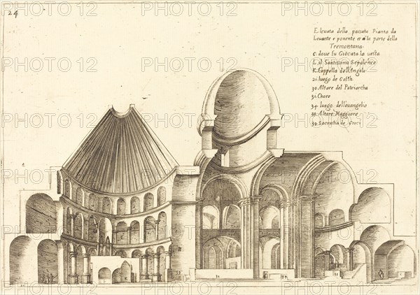 Cross-Section of the Church of the Holy Sepulchre, 1619.
