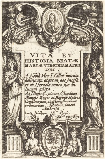 Frontispiece for "The Life of the Virgin", in or after 1630.