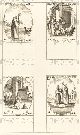 St. Maurus; St. John Calybite; St. Marcellus; St. Honoratus.