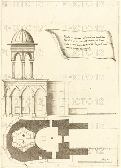 Plan and Elevation of the Church of the Holy Sepulchre, 1619.