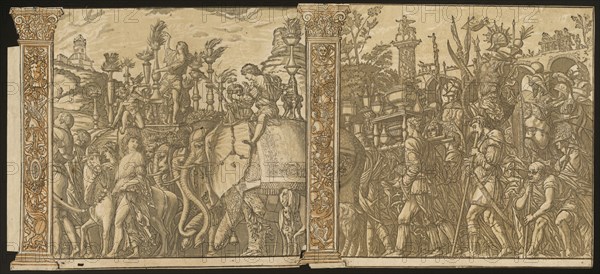 The Triumph of Julius Caesar [no.5 and 6 plus 2 columns], 1599.
