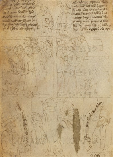 The Destruction of the Egyptian Idols [verso], early 15th century.