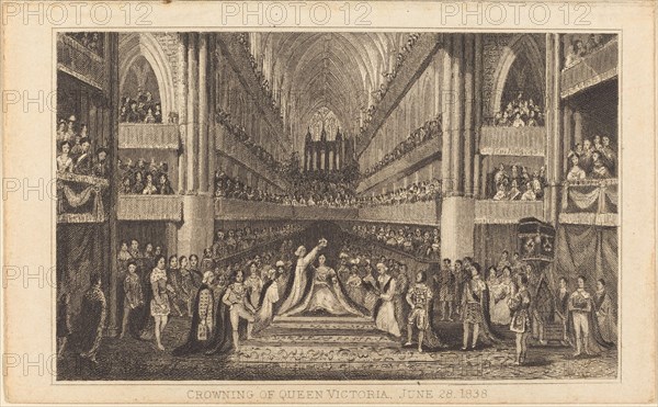 Crowning of Queen Victoria, June 28, 1838 [right half], 19th century.