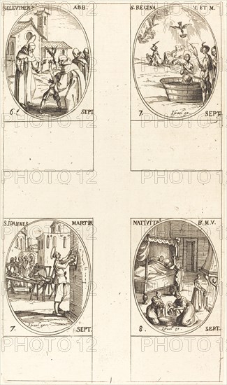 St. Eleutherius, Abbot; St. Regina; St. John; The Nativity of the Virgin.