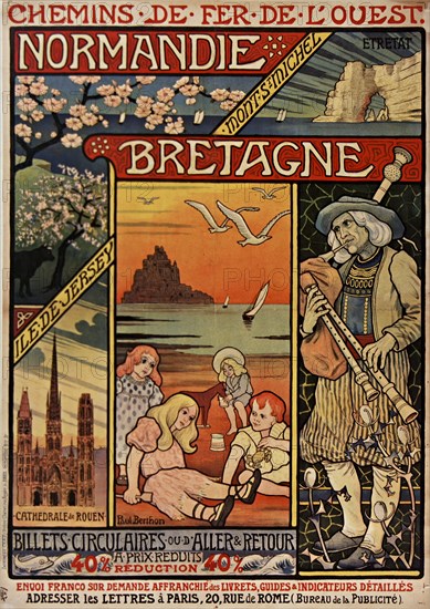 Chemins de fer de l'Ouest. Normandie, Bretagne , 1900. Private Collection.