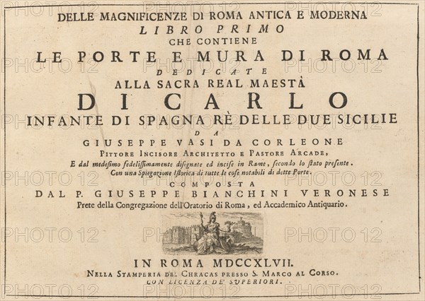 Delle Magnificenze di Roma Antica e Moderna (vol. 1), published 1747-1761.