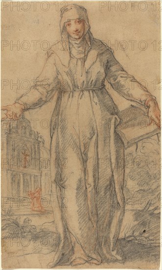 Female Saint (Saint Clare of Assisi or Saint Catherine of Siena?), c. 1600.