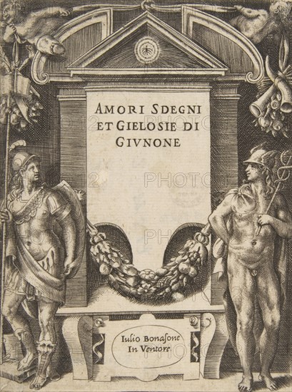 Title plate to the series the 'Loves, Rages and Jealousies of Juno', 1531-76.