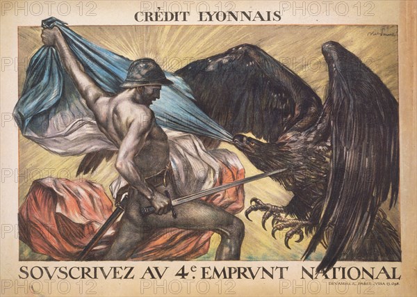 Crédit Lyonnais. Souscrivez au 4e Emprunt National , 1918. Private Collection.