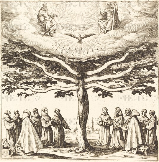 The Holy Trinity in the Tree of Life, Adored by Franciscans, in or after 1621.