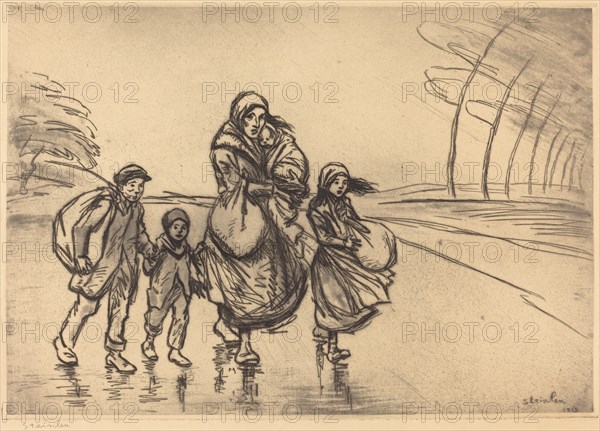 In the Rain: Mother and Children (Sous la pluie: La mere et les enfants), 1915.