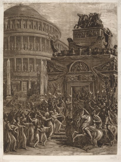 The Body of Hadrian Lying in State next to His Mausoleum, late 18th-early 19th century.