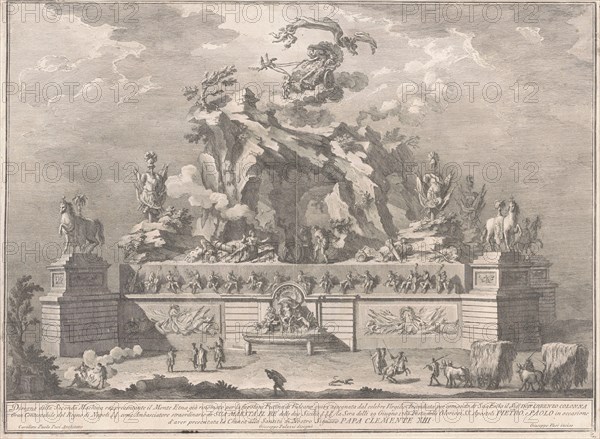 The Seconda Macchina for the Chinea of 1767: Mount Etna with the Forge of Vulcan, 1767.