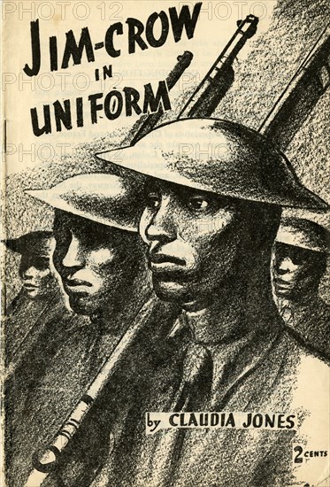 Young black men in helmets with guns over their shoulders with the title at the top left.