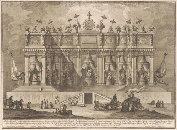 The Prima Macchina for the Chinea of 1772: A Building Dedicated to Chinese Philosophy, 1772. Creator: Giuseppe Vasi.