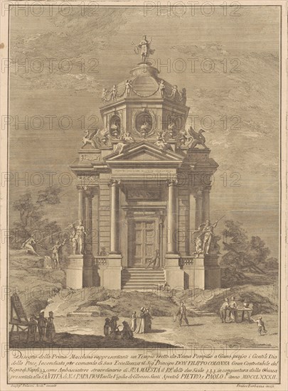 The Prima Macchina for the Chinea of 1782: The Temple of Janus..., 1782. Creator: Francesco Barbazza.