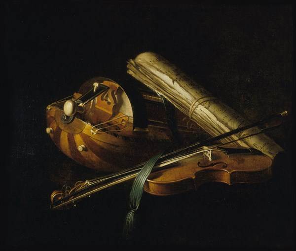 Still life with musical instruments, 1756. Creator: Jeaurat de Bertry, Nicolas Henri (1728-1796).