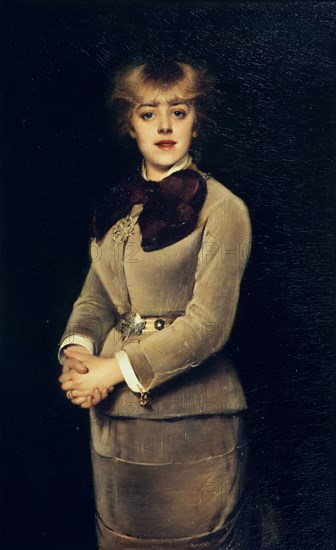 Portrait of the Actress Jeanne Samary, 1879. Creator: Abbéma, Louise (1853-1927).