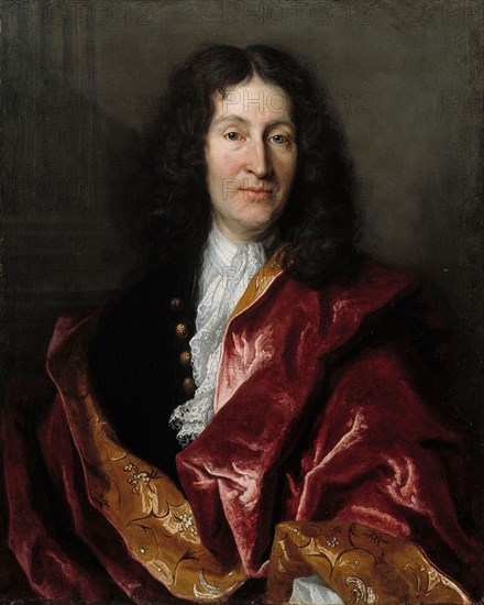Portrait of Jean de La Fontaine (1621-1695), 1699. Creator: Millot, Henri (?-1756).