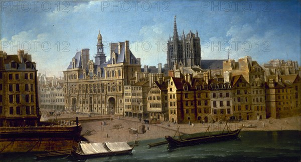 L'Hôtel de Ville et la place de Grève, 1753. Creator: Raguenet, Nicolas-Jean-Baptiste (1715-1793).