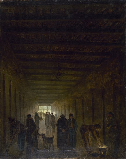 Corridor of the Saint-Lazare Prison, c. 1793. Creator: Robert, Hubert (1733-1808).