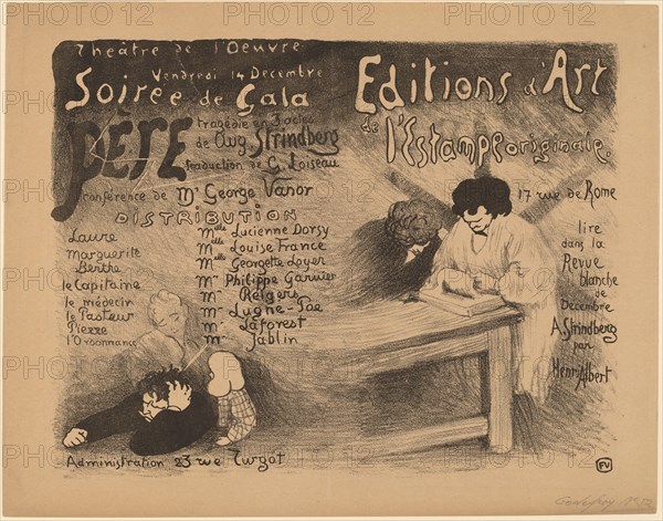 Père: tragédie in 3 actes de Aug. Strindberg, 1894.  Creator: Félix Vallotton.