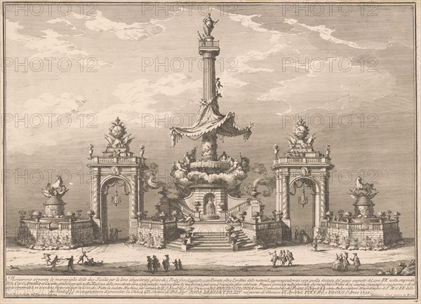 The Seconda Macchina for the Chinea of 1752: The Banquet of the Gods in Villa Carl'Amalia...,1752. Creator: Giuseppe Vasi.