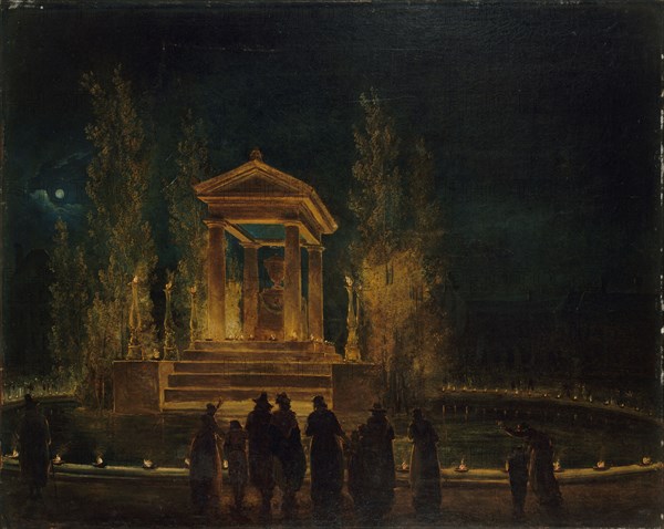 The temporary Mausoleum of Jean-Jacques Rousseau, ca 1794. Creator: Robert, Hubert (1733-1808).